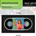 DUENPY Vinyl Record Display Frame 15.6x31.5 Inches Display Record Album and 12.5x12.5 Album Cover Art Wall Mount Black White Mat