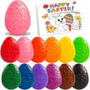 VKTEN Egg-Shaped Toddler Crayons, 12 Colors Non-Toxic Washable Crayons for Kids with Easter Coloring Book  Perfect Easter Basket Stuffers for Babies Toddler