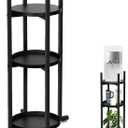PMMJ Water Dispenser Stand with 3 Round Shelves, Sturdy Metal Water Stand for 5 Gallon Bottle, Suitable as Water Jug Holder and Plant Stand, 32.87" High-11.25" Wide