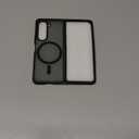 Magnetic for Samsung Galaxy Z Fold 5 Case [Compatible with MagSafe] Slim Translucent Matte Hard Back & Soft Black Bumper, Military Grade Drop Proof Cover, Shockproof Phone Case