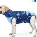 Dog Recovery Suit, Spay Surgical Onesie for Female Dog, Body Suits After Surgery Anti-Licking, Tie-Dye Neuter Pet Recovery Shirt for Male Dog Alternative E-Collar&Cone (Blue, XX-Small)