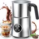 Milk Frother and Steamer, 4-in-1 Electric Frother for Hot & Cold Foam, One-Touch Operation for Cafe-Style Lattes & Cappuccinos, Fast Heat, Dishwasher Safe, 30.44Oz/900ML (Gray)