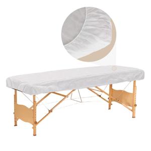 30PCS Disposable Fitted Massage Table Sheets, Heavy Duty Elastic Disposable Bed Cover, Breathable Disposable Fitted Sheets for Spa White Non Woven Fabric 36 x 85 Inch
