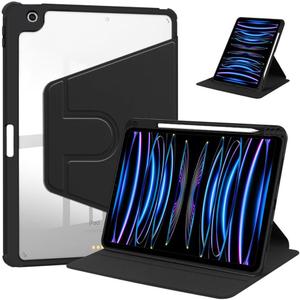 360° Rotating Stand Case for iPad 9th/8th/7th Generation 2021/2020/2019 10.2 Inch, Auto Wake/Sleep, for iPad 7 8 9 Gen 10.2" Leather Cover with Pencil Holder