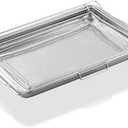 NX-AA5000RS Air Fryer Basket and Tray Stove Replacement Parts for Samsung Oven Rack 304 Stainless Steel Air Fryer Tray DG75-01001D NX58F5500SS Air Fry Tray NE63T8111SS/AA Range Oven Tray 1 Pack