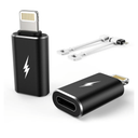 TechMatte Female USB C to Male Lightning Adapter 2 Pack 2.2A Charging Data Transfer, Compatible with iPhone 14, 13, 12, 11 Xs SE iPad iPod AirPods, Not for Audio Headphones/OTG Android Anti-Lost Black