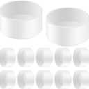 10 Packs 4 Inch PVC Pipe End Cap, Fits 4.5 OD Schedule 40 Furniture Grade, Heavy Duty Slip-on Caps for DIY Furniture, Garden Shelf, White