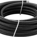 8AN Fuel Line, 1/2" Braided Fuel Hose Nylon CPE hose for Oil Gas, Power Steering,fuel Transmission, 10FT Black