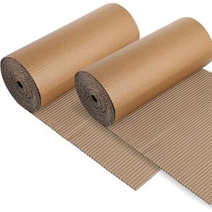 Corrugated Cardboard Roll 2 Rolls 12x197 Inch Single Face B Flute Shipping Corrugated Paper Heavy Duty Large Thick Cardboard Roll Wrap for Christmas Gift Packing, Storage, Shipping, Mailing, DIY Craft