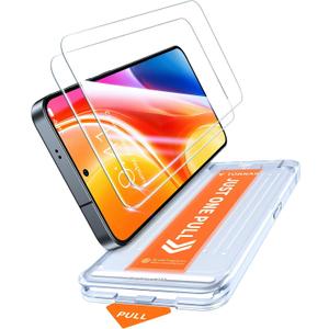 TORRAS 12FT Military-Grade Shatterproof for Samsung Galaxy S25 Screen Protector [9H+ Aerospace Tempered Glass One-Pull Installation] Full Coverage Fit Bubble Free 6.2 GlassGo X