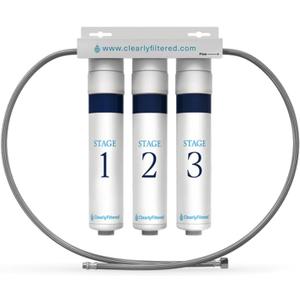 Clearly Filtered 3-Stage Under the Sink Filtration System/Easy Install/Targets 232+ Contaminants Including Heavy Metals, Fluoride, Lead, PFOA