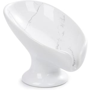 Soap Dish Set, Self Draining Bar Soap Holder for Bathroom Sink, Leaf Shaped Drainage Soap Dish Ceramic Marble Porcelain Decorative Soap Dishes 1PCS, No Suction Cup, ANTIS'S HOME