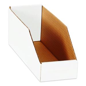 Box USA Cardboard Storage Bins, Open Top Bin Box, 4"L x 12"W x 4.5"H 50-Pack | Medium for Inventory, Organization, Parts, Garage, Warehouse or Home Cubby, Oyster White 8x18x10