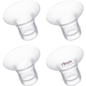 Momcozy Flange Insert 19mm Compatible with 24mm Flange/Shield of Most Pumps, Insert for Breast Pump Replacement Accessories, 4PCS 19mm (Transprent)