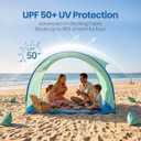 Beach Shelter, Wind-Powered Beach Tent Sun Shelter with UPF50+ UV Protection, Lightweight & Portable Easy Setup Beach Canopy Sun Shade Tent for Family Outdoor Beach Camping & Picnic, 6x6x16.5 inches