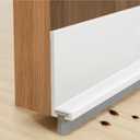 Door Sweep for Bottom of Door, 39.2" L Integrated Design with Brush, Self Adhesive Under Door Draft Stopper for Bottom of Door, Door Seal Dust/Noise/Hot or Cold Air Insulation, White 2" W (1 Pack)