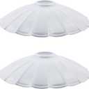 Crapyt 2 Pcs 9.84" Metal Cone Lamp Shades Iron Lampshade Industrial Pendant Light Shade Replacement Vintage Bulb Guard for Pendant Light Table Lamp Hanging Ceiling(White)