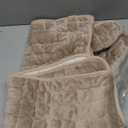 Velvet Couch Cover, Washable Sectional Sofa Cover, Anti Slip Sofa Slipcovers for 3 Cushion Couch Sofa L Shaped Recliner, Furniture Protector Covers for Pets Kids(Khaki, Only 1 PCS)