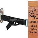 Anti-Tipping Furniture Anchor for Baby Proofing, OKETHERMO (Set of 4/ Black), Furniture Wall Anchor, Prevents Furniture from Tilting and Falling, Suitable for Dressers, Chests of Drawers, TV Cabinets, etc