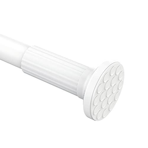 Umimile Tension Curtain Rod, 51-86 inches Adjustable Spring Shower Tension Curtain Rod, Stainless Steel Closet Rod for Windows or Shower, No Drilling, No Rust, Easy to Install, White