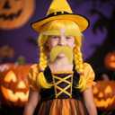 Yellow Mustache and Eyebrows for Adults, Novelty Yellow Fake Beard and Eyebrows, Cosplay Halloween Costume Accessories Funny Party Favor Men Women