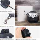 Genuine Leather Case for 3rd Gen AirPods 2021,Hiram Crazy Horse Cowhide Leather Portable Travel Case for Airpods 3rd Gen,Headphone Cases for 3rd Gen AirPods Charging Case(Blue)