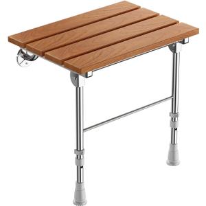 Folding Shower Seat Wall Mounted, Teak Wood