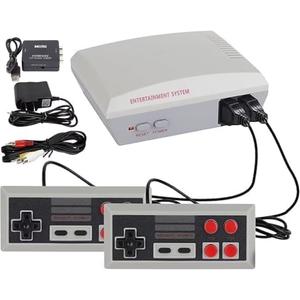 Retro Game Console with 300+ Built-in Classics, 2 Wired Controllers, HDMI Adapter Included for Plug & Play Fun