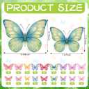 18 Pcs Large Butterfly Party Decoration 2 Sizes 3D Paper Pastel Butterfly Wall Decor Hanging Butterflies for Birthday Baby Shower Wedding Decoration, Paper Flower for Wall Decor