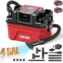 Cordless Shop Vac - 4 Gallon Small Shop Vac Wet and Dry with Accessories, 2 x 4.0Ah Batteries Wet Dry Vacuum, Ideal for Garage, Car, Workshop (Red)