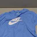 Nike Girls' Sportswear Cropped T-Shirt (Large Swoosh Logo) (Blue, M)