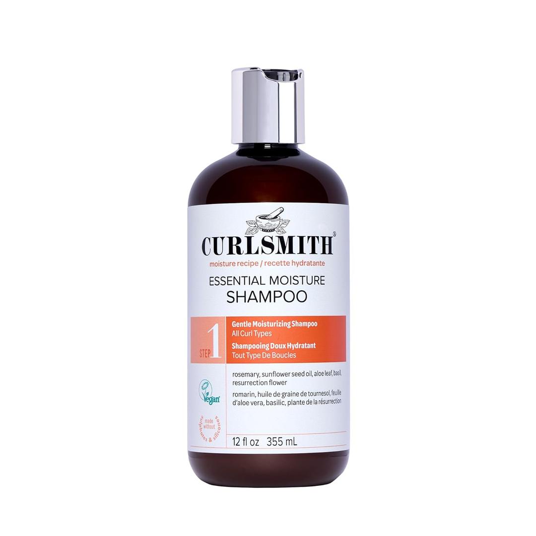 CURLSMITH - Essential Moisture Cleanser, Gentle Nourishing Shampoo for Wavy, Curly and Coily Hair, Vegan (12 Fl Oz)