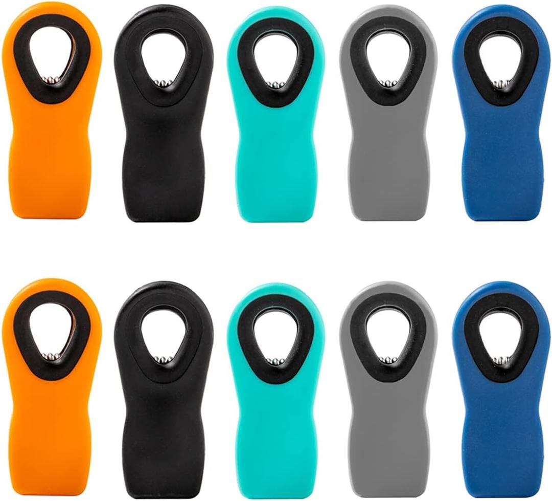 Chip Clips Bag Clips Magnetic Bread Bag Food Package with Silicone Textured Mouth, 10 Pieces in 5 Colors