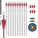 31inch Carbon Arrow Archery Targeting Practice Hunting Arrows for Compound & Recurve Bow with Removable Tips(Pack of 12)