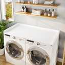 Avana Washer Dryer Countertop, White Natural Pine Wood Laundry Countertop with Raised Edges - 54" Width x 27.5" Depth Laundry Room Organization