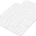 SALLOUS Clear Chair Mat for Carpet, 53" x 45" Heavy Duty Vinyl Floor Mat for Carpeted Floors, Gaming Chair Mat with Tap, Rolling Under Desk Floor Mat for Home Office