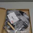 24" Wooden-Handle Fire Pit Lid for Pits up to 22", Round Metal Bonfire Pit Burner Pan Cover, Smokeless Fire Pit Cover for Fire Tables, All-Weather Resistance Outdoor Firepit Accessory