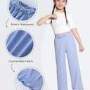 Girls Loose Pants Wide Leg Pants for Girls Beach Palazzo Flowy Lounge High Elastic Summer Trousers Size 5 6 Blue