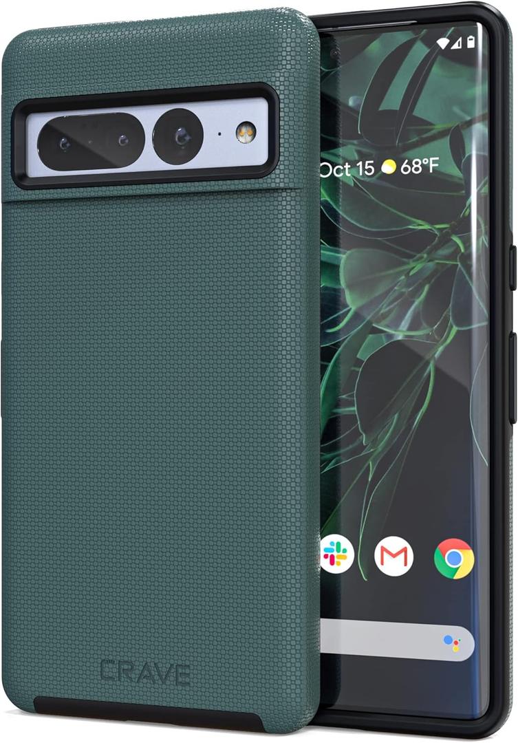 Crave for Google Pixel 7 Pro Case, Shockproof Protection Dual Layer Case for Google Pixel 7 Pro (6.7 inch) - Forest Green