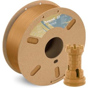 DURAMIC 3D PLA+ Filament 1.75mm 1Kg Light Brown, PLA Plus Filament 1Kg Spool(2.2lbs) Tougher and Stronger, Dimensional Accuracy Probability +/- 0.02mm