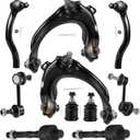 SCITOO 10pcs Front Suspension Kit Upper Control Arm And Ball Joint Sway Bar Link Inner Outer Tie Rod End Fit 2003-2007 For Honda for Accord 2004-2008 For Acura TSX