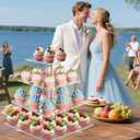 Cupcake Stand, 4 Tier Acrylic Cupcake Tower Stand, Premium Cupcake Holder, Clear Cupcake Display for 52 Cupcakes, Display for Pastry Wedding Birthday Party