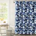 Lush Decor Tropical Paradise Shower Curtain Single 72" W x 72" L Navy & Blue - Tropical Shower Curtains for Bathroom - Bathroom Curtain - Coastal Decor