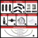 Adjustable Fuel Pressure Regulator Kit 3-70PSI With 6AN Return and 6AN feed Port with AN6-6AN Fuel Line Hoses Connectors (black)