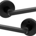 Kwikset Halifax Interior Passage Door Knob, Round Handle for Closet and Hallway Doors, Non-Locking Doorknob in Matte Black, with Microban Protection (1 Pack)