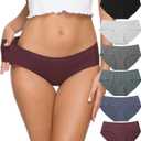 Altheanray Womens Underwear Cotton Underwear for Women Seamless Hipster Bikini Briefs Panties 6 Pack, S