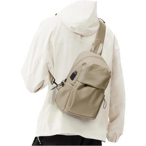 Brown Sling Crossbody Bag for Men Women, Tactical Backpack Shoulder Daypack Mini Anti-Theft Cross Body Motorcycle Chest Bags, Small One Strap Fanny Back Pack for Casual Travel Hiking Sport Gym