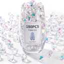 FUTUREPLUSX 180PCS Iridescent Fake Ice Rocks Clear Acrylic Fake Ice & Plastic Gems for Vases, Table Scatter & Gems/Jewels for Crafts, Wedding Centerpieces, Fish Tank & Home Decor