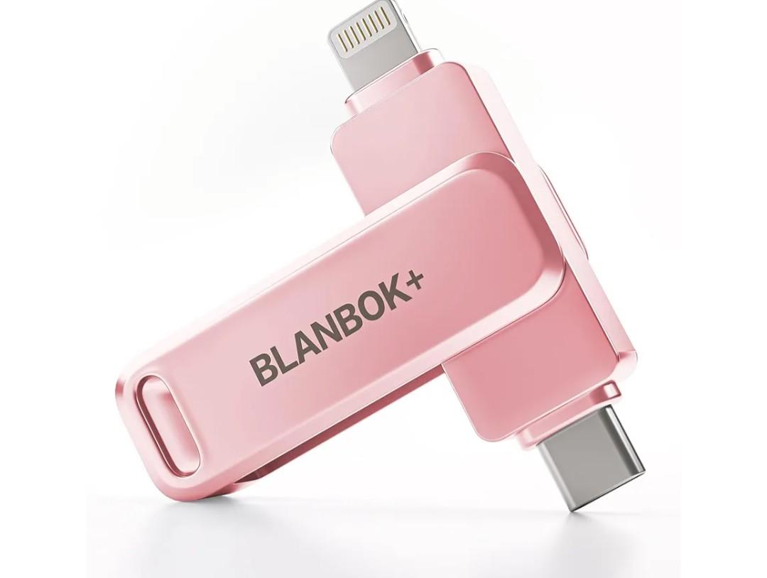 MFi Certified 256GB iPhone Photo Stick, USB Flash Drive for Photo/Video Backup, High-Speed Thumb Drive Compatible for iPhone/iPad/Android/PC (Pink