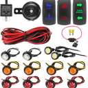 UTV Turn Signal Kit with Horn, Universal Street Legal Set with Rocker Switch Hazard Lights Flasher Relay Compatible with Polaris RZR Ranger Turbo Can-Am Golf Carts Kawasaki Teryx